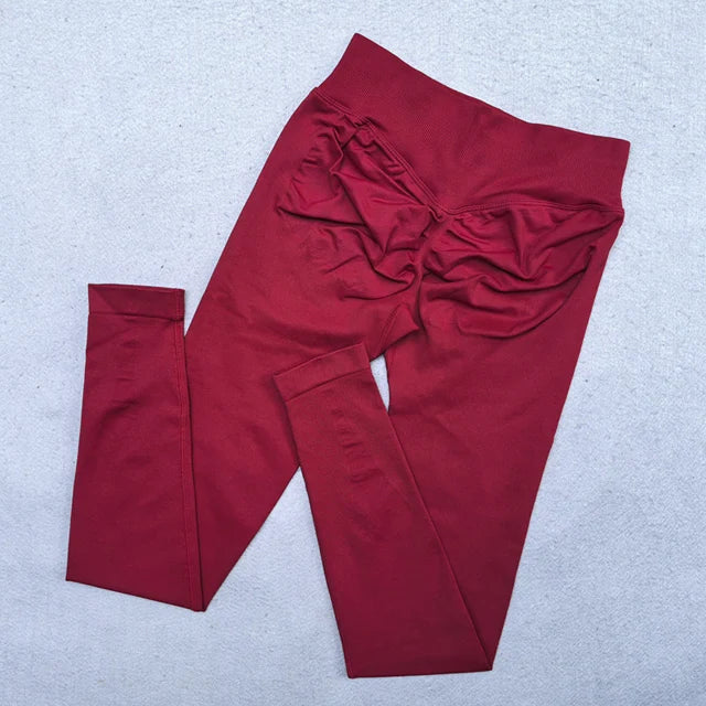Nouveau legging de yoga sans coutures pour femmes – Legging de sport push-up (effet froncé fessier), pantalon de yoga pour entraînement, avec ceinture côtelée taille basse et legging de sport moulant.