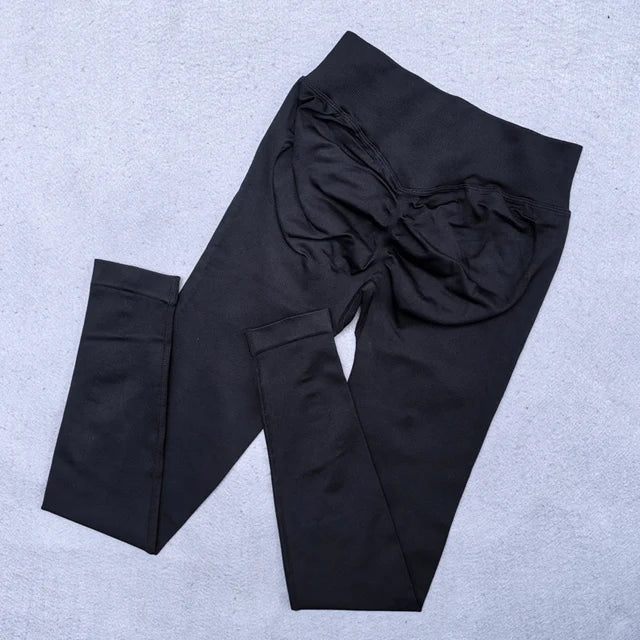Nouveau legging de yoga sans coutures pour femmes – Legging de sport push-up (effet froncé fessier), pantalon de yoga pour entraînement, avec ceinture côtelée taille basse et legging de sport moulant.