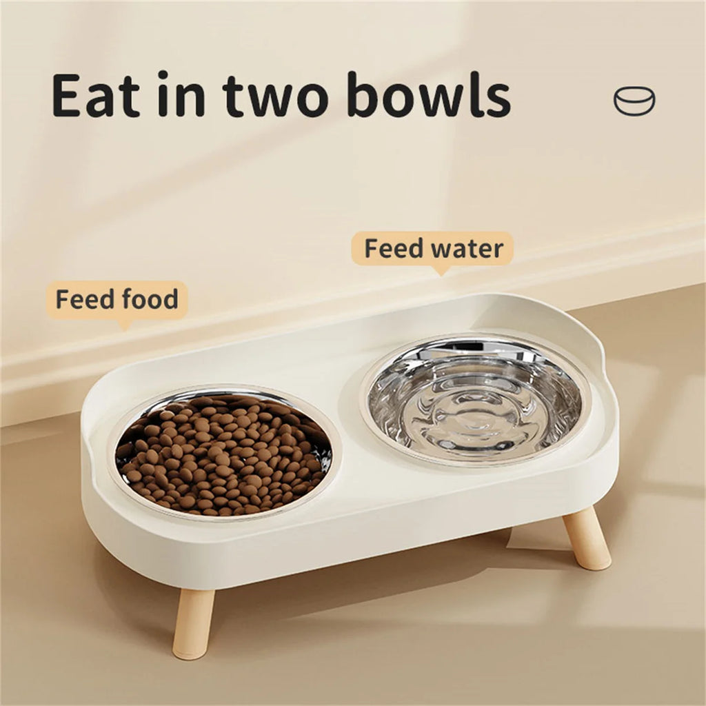 Gamelle Double Surélevée en Acier Inoxydable – Style et Santé pour Votre Animal