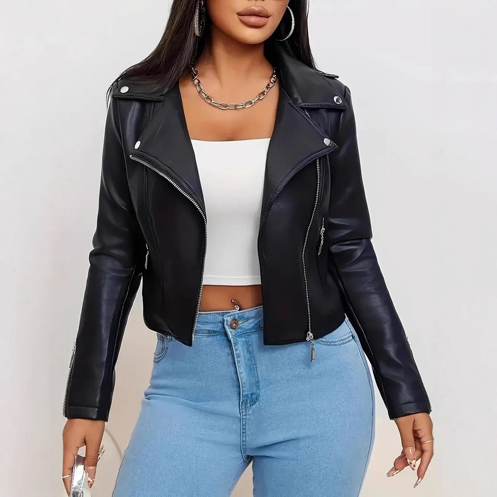 blouson en cuir noir haut de gamme