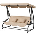 Balancelle de Jardin Autoportante, Toit Réglable, Assise Rembourrée et Coussins
