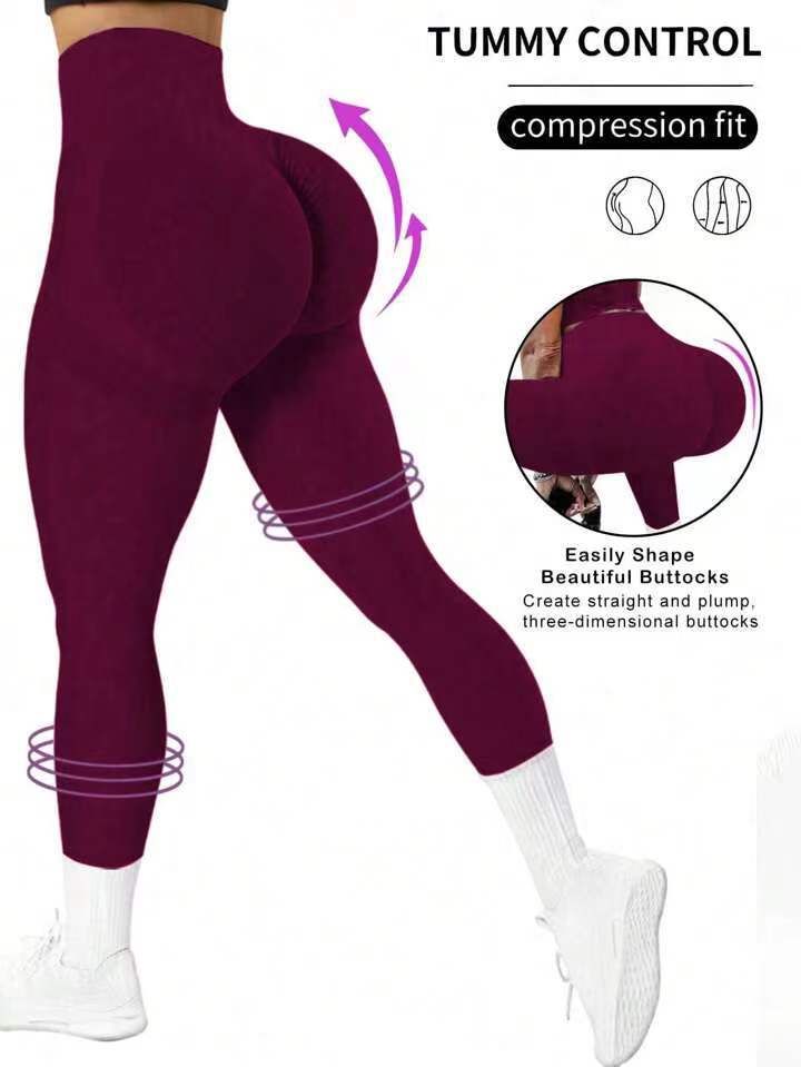 Pantalon de yoga sans coutures taille haute effet "pêche" tie-dye pour femme