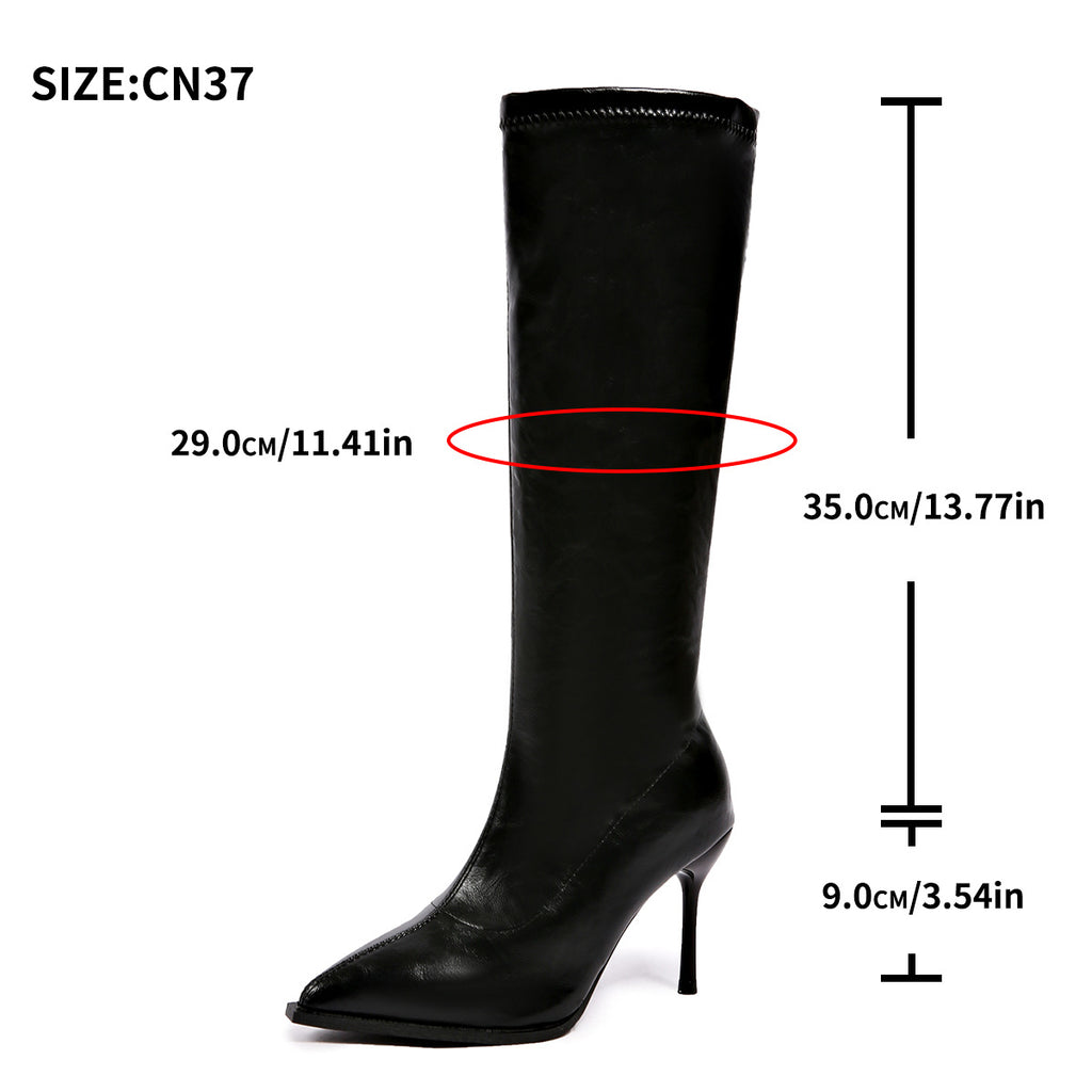 Bottes pour femme à bout effilé, talon aiguille et fermeture éclair latérale
