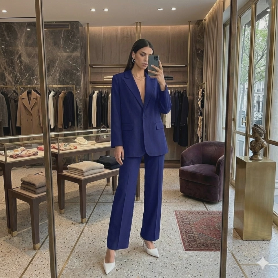 Completo blazer giacca e pantalone chiusura un solo bottone